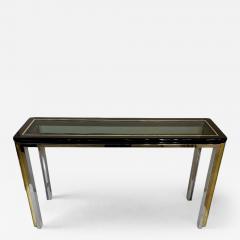 Chrome Brass and Glass Console Table Italy 1970s - 4450408