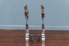 Chrome Flame Form Andirons - 3422640