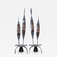 Chrome Flame Form Andirons - 3423880