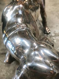 Chrome Sculpture Hunting Dog Tuscany Italy 1970s - 1064225