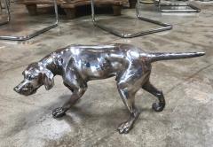 Chrome Sculpture Hunting Dog Tuscany Italy 1970s - 1064228