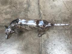 Chrome Sculpture Hunting Dog Tuscany Italy 1970s - 1064230