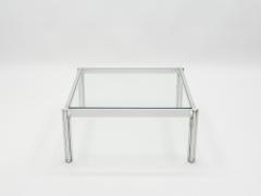 Chrome aluminium George Ciancimino square coffee table 1975 - 1081961