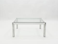 Chrome aluminium George Ciancimino square coffee table 1975 - 1081967