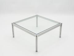 Chrome aluminium George Ciancimino square coffee table 1975 - 1081968