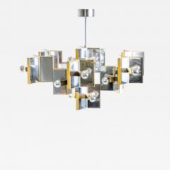 Chrome and Brass Chandelier by Gaetano Sciolari Italy - 4435002
