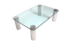 Chrome and Glass Coffee Table Leon Rosen for Pace - 1293412