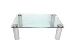 Chrome and Glass Coffee Table Leon Rosen for Pace - 1293414