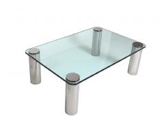 Chrome and Glass Coffee Table Leon Rosen for Pace - 1293417