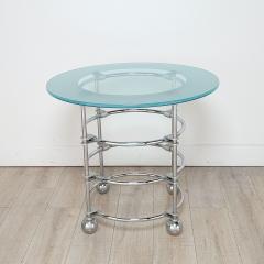 Chrome and Glass Modernist Round Center or Side Table by Jay Spectre circa 1980 - 3603237
