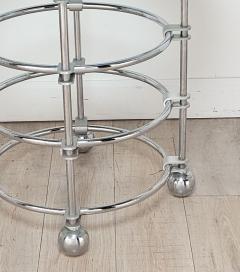 Chrome and Glass Modernist Round Center or Side Table by Jay Spectre circa 1980 - 3603239