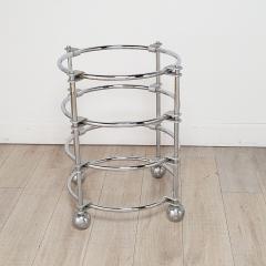 Chrome and Glass Modernist Round Center or Side Table by Jay Spectre circa 1980 - 3603242