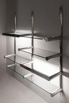 Chrome and Glass Orba Wall Unit by Janet Schwietzer for Pace Collection RGB NEON - 3948180