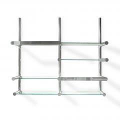 Chrome and Glass Orba Wall Unit by Janet Schwietzer for Pace Collection RGB NEON - 3948182