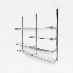 Chrome and Glass Orba Wall Unit by Janet Schwietzer for Pace Collection RGB NEON - 3949039