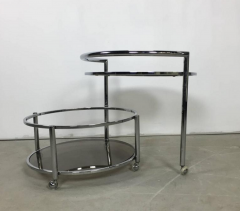 Chrome and Smoked Glass Rolling Dry Bar - 219273