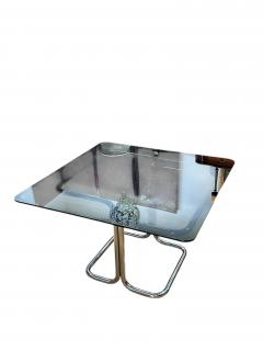 Chrome and smoked Glass Table by Giotto Stoppino - 4426569