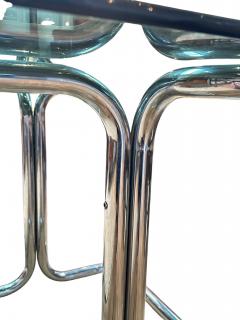 Chrome and smoked Glass Table by Giotto Stoppino - 4426571