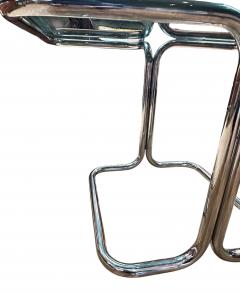 Chrome and smoked Glass Table by Giotto Stoppino - 4426576