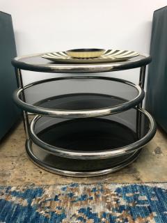 Chrome smoked glass 3 tier end table - 1004639