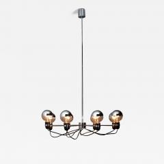 Chromed Steel Eight Arm Chandelier in the Style of Gino Sarfatti 1960s - 4515091