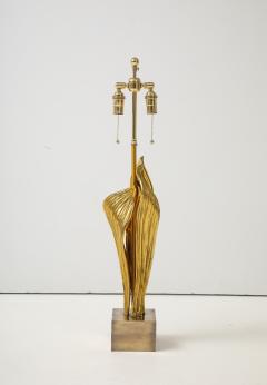 Chrystiane Charles 1970s Rare Golden Amaryllis lamp by Chrystiane Charles - 4711802