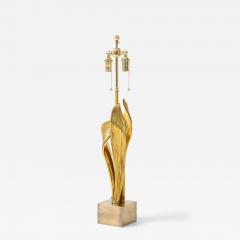 Chrystiane Charles 1970s Rare Golden Amaryllis lamp by Chrystiane Charles - 4716610