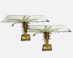 Chrystiane Charles Pair of feuille deau consoles by Chrystiane Charles France circa 1970 - 3727104