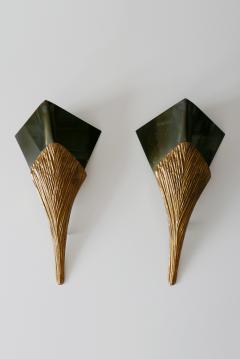 Chrystiane Charles Set of 2 Large Bronze Nefertiti Sconces by Chrystiane Charles for Charles Paris - 1922881