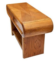 Chunky Midcentury Post Modern Media Table or Console Table in Oak - 4333769