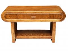 Chunky Midcentury Post Modern Media Table or Console Table in Oak - 4333782