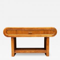 Chunky Midcentury Post Modern Media Table or Console Table in Oak - 4334845
