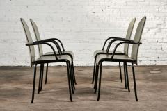 Cidue Italian Gray Leather and Steel Dining Chairs by Giorgio Cattelan - 2820945