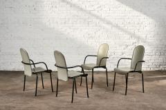 Cidue Italian Gray Leather and Steel Dining Chairs by Giorgio Cattelan - 2820948