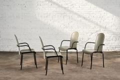 Cidue Italian Gray Leather and Steel Dining Chairs by Giorgio Cattelan - 2820949