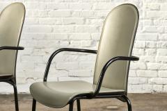 Cidue Italian Gray Leather and Steel Dining Chairs by Giorgio Cattelan - 2820952