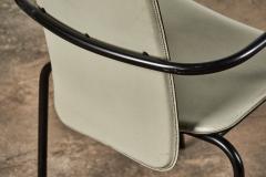 Cidue Italian Gray Leather and Steel Dining Chairs by Giorgio Cattelan - 2820954