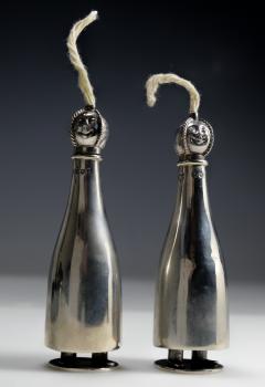 Cigar Table Lighters Champagne Bottle Figures Sterling Silver 1906 - 3129530