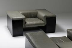 Cini Boeri Post modern Cini Boeri Brigadier Lounge Chairs in Elephant Grey Leather - 2019201