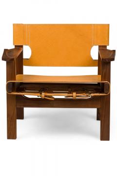 Cintro Contemporary Mid Century American Style Walnut Armchairs with Saddle Ta - 4656842