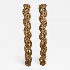 Circa 1700 Baroque Gilt Columns Spain Spanish Colonial A Pair - 2023431