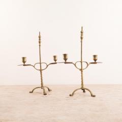 Circa 1750 Brass Candlesticks A Pair - 2134595