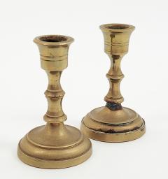 Circa 1750 Continental Brass Candlesticks A Pair - 2227328