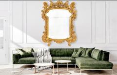 Circa 1760 Italian Rococo Giltwood Wall Mirror probably Milan 71 H x 56 W - 4501785