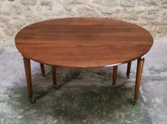 Circa 1760 Louis XVI Walnut Extension Dining Table with 3 leaves - 3248852