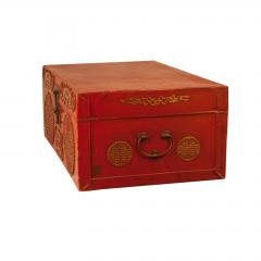 Circa 1780 Chinese Export Red Leather Trunk - 1809101