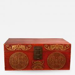 Circa 1780 Chinese Export Red Leather Trunk - 1810090