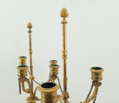 Circa 1780 French Louis XVI Candelabra Gilt Bronze and White Marble A Pair - 2290593