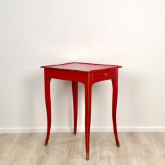 Circa 1780 Louis XV Red Lacquered Side Table France - 1842406