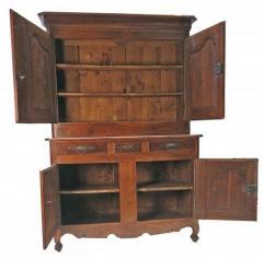 Circa 1780 Walnut Buffet Deux Corps Cabinet - 4422383